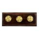 Brown Marigold Etched Ceramic Floral Wooden Hooks